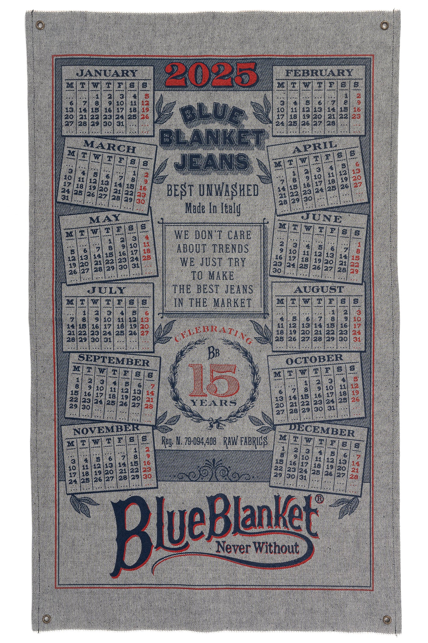 Denim Wall Calendar