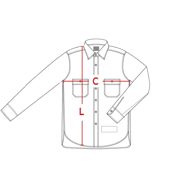 Guida alle taglie Heavyweight Cotton Men's Shirt in Beige- Rugged Rangewear Style