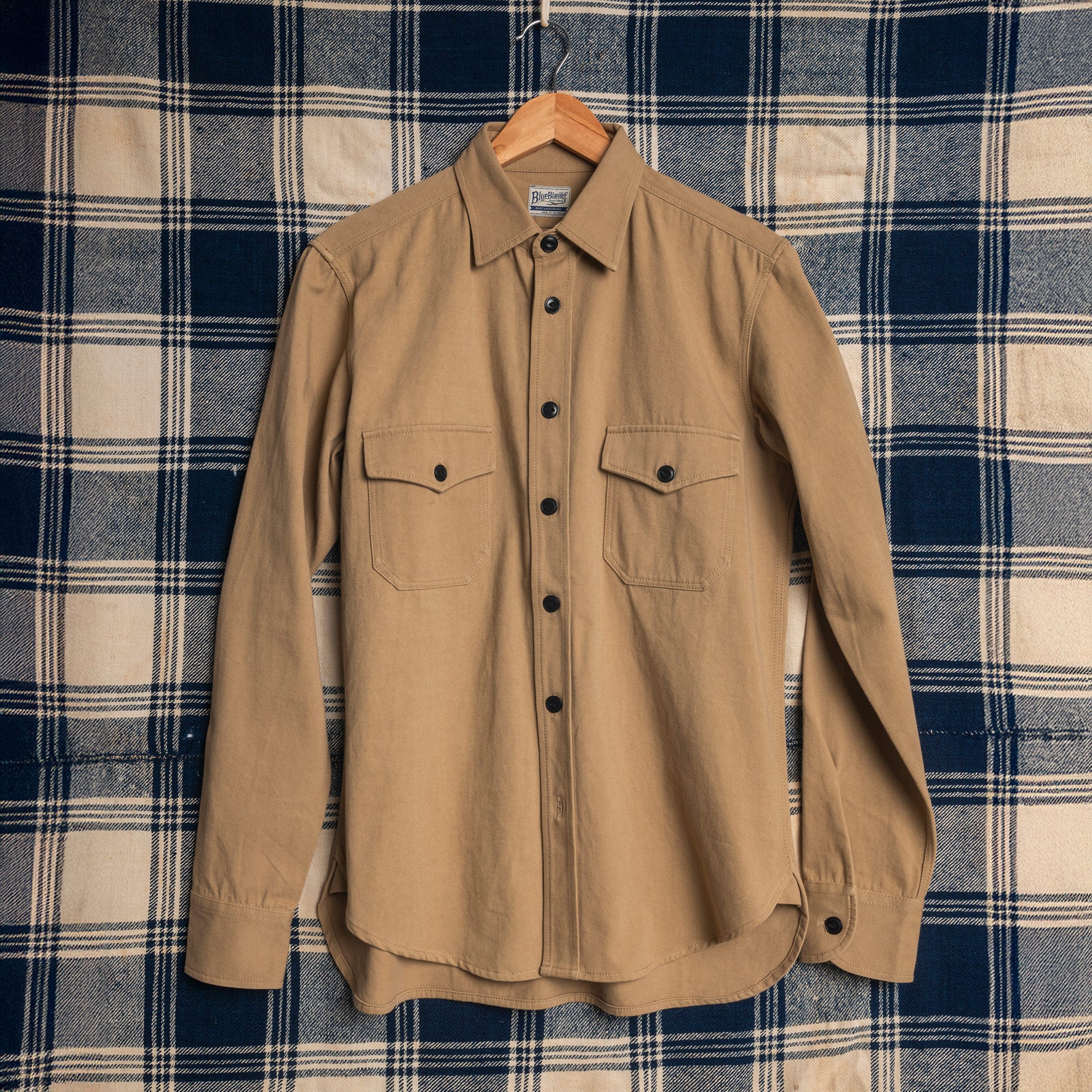 Heavyweight Cotton Men's Shirt in Beige- Rugged Rangewear Style