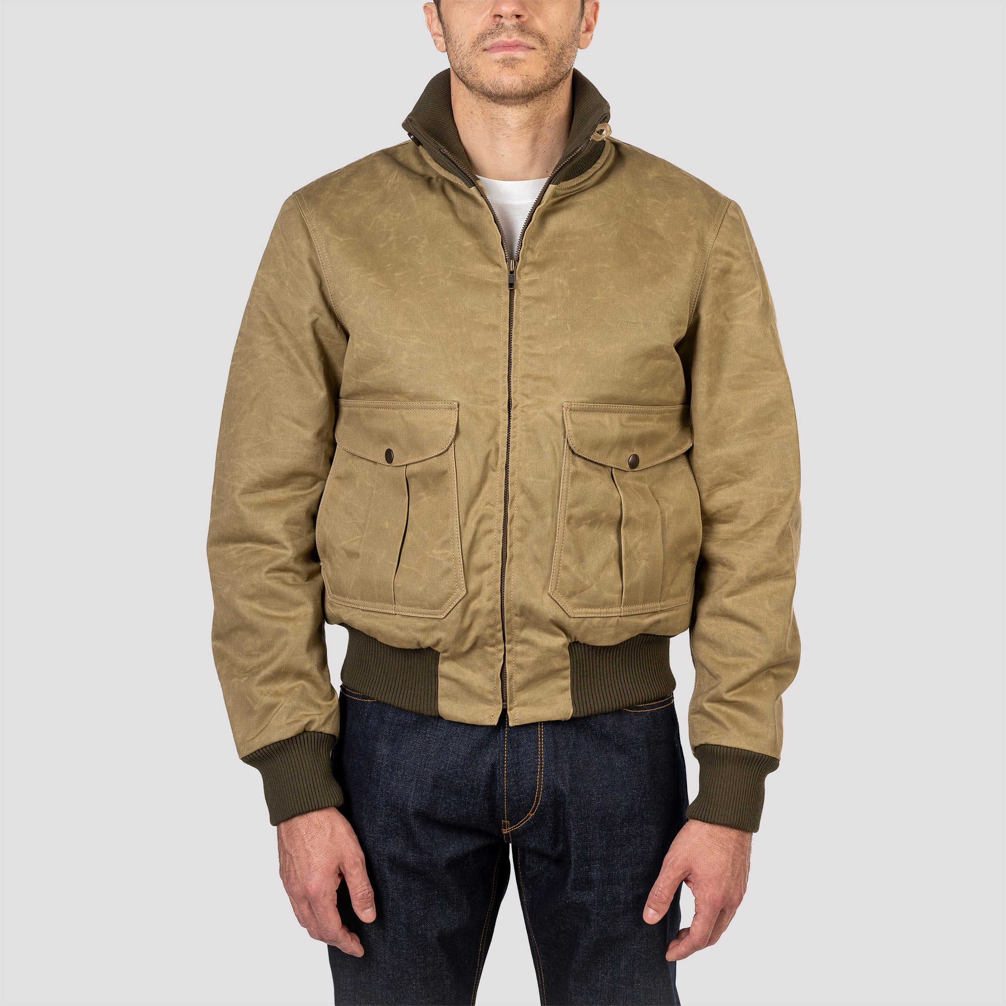 Waxed Bomber Jacket J46 IT129 - Water-repellent waxed finish 