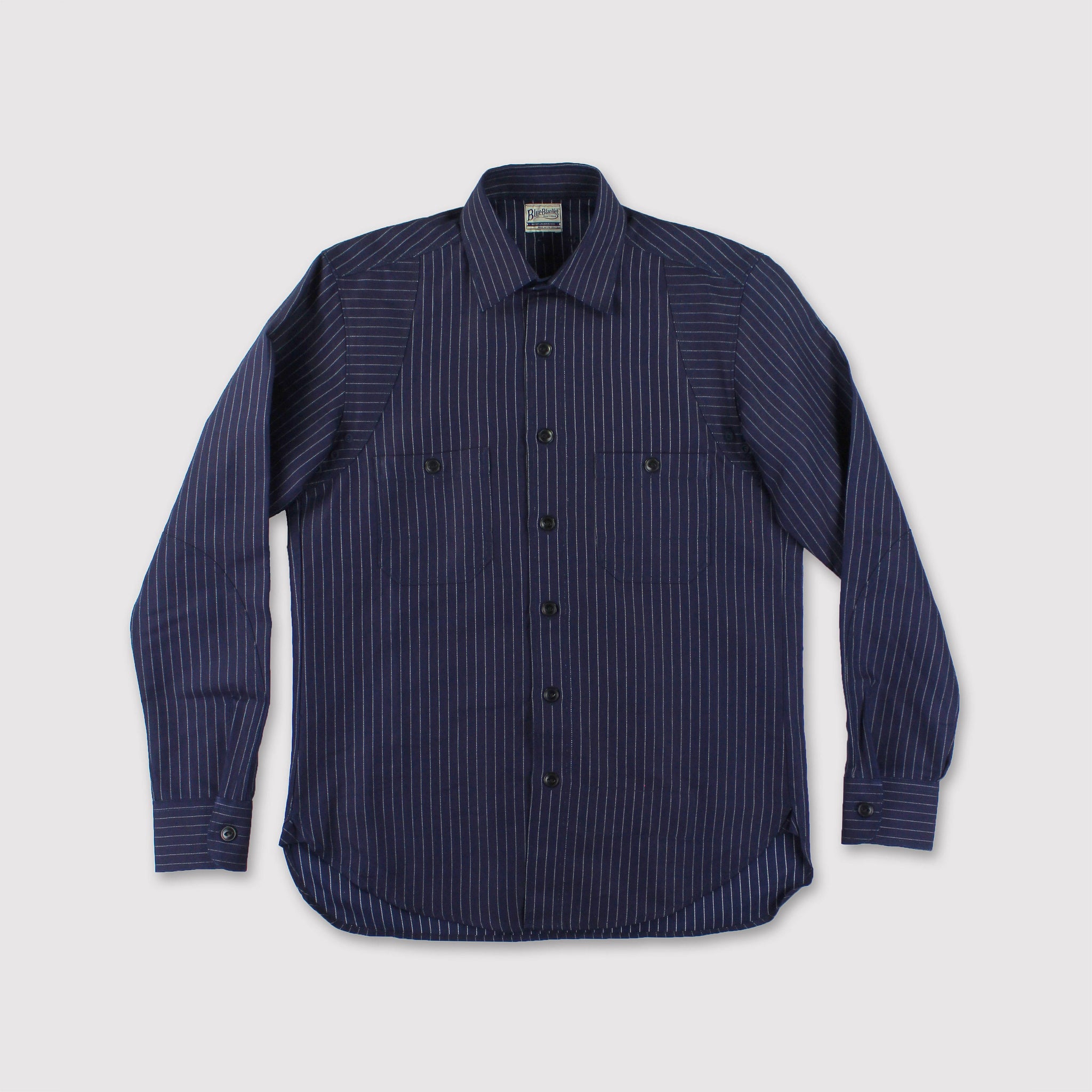 Blue Blanket S13 IT72 Work Wabash Shirt -PURE INDIGO- – Blueblanketjeans